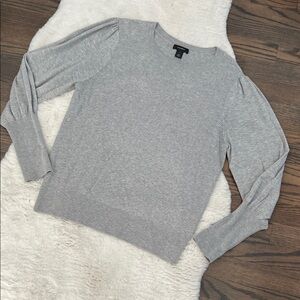 Halogen Gray Ribbed Long Sleeve Sweater, size small